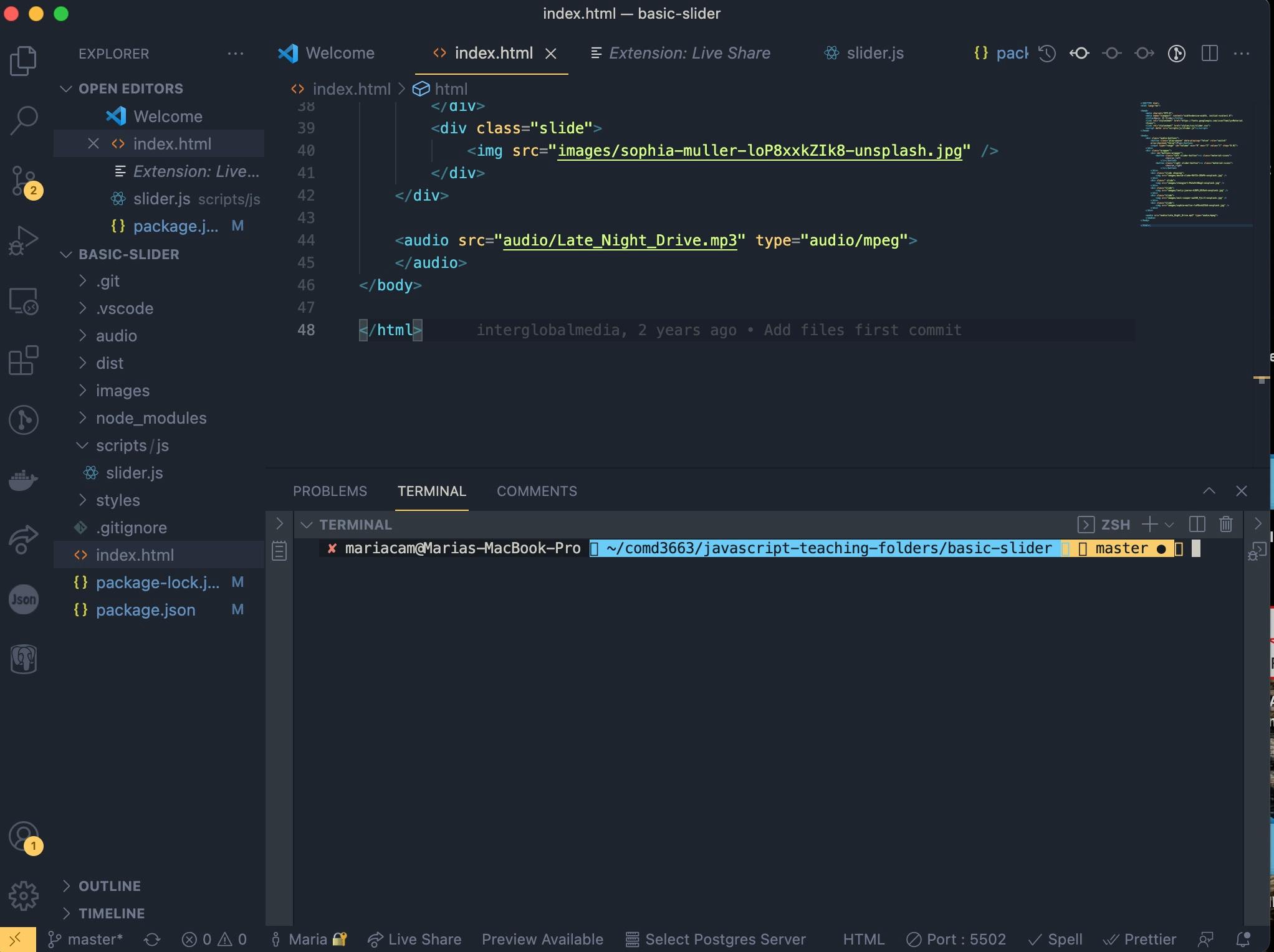 Screenshot of Live Share Icon in VS Code Window
