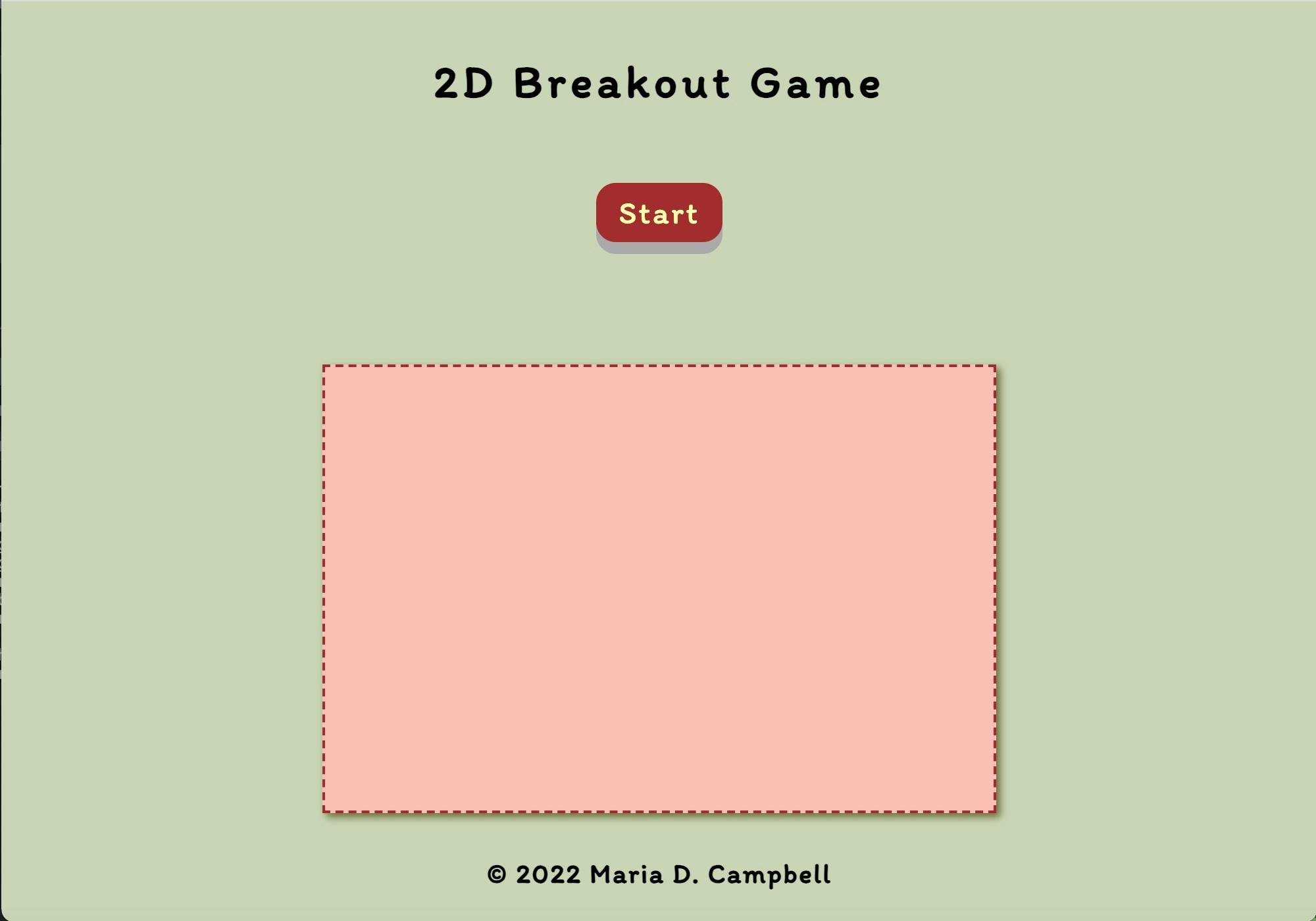 Canvas 2D Breakout Game