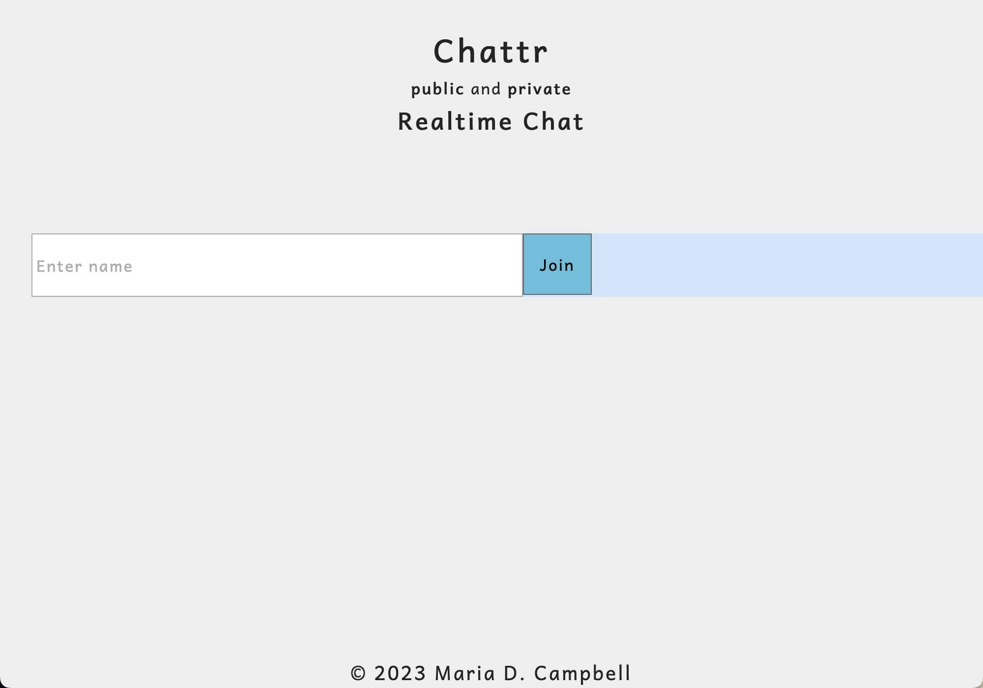 Chattr public and private realtime chat